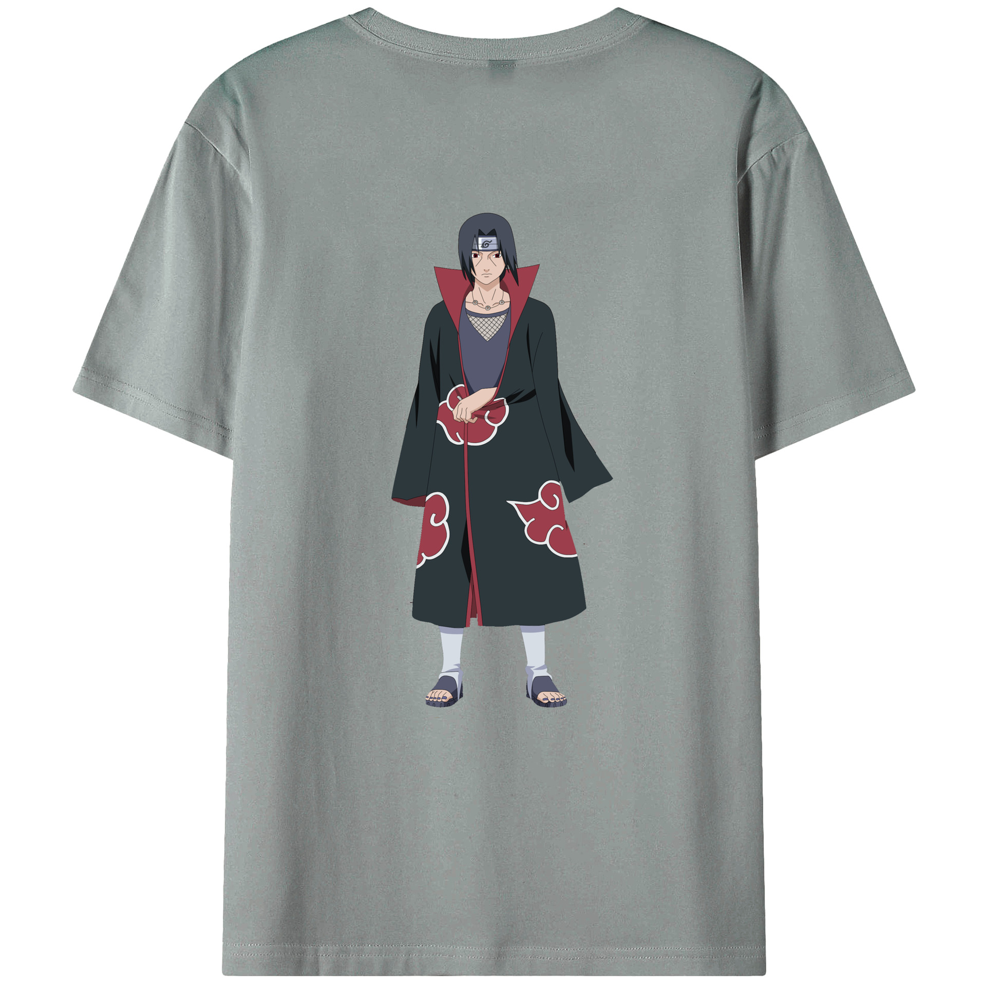 （画像用） NARUTO -ナルト- うちは イタチ Uchiha Itachi 綿100％ メンズ半袖Tシャツ（バックプリント） 通気性